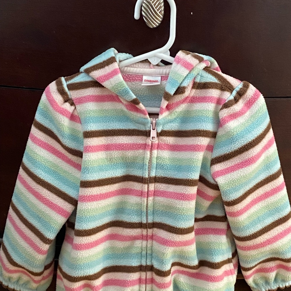 Gymboree Pastel Striped Cozy Fleece Jacket